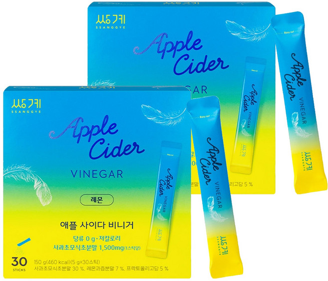 쌍계명차 애플사이다비니거 레몬, 150g, 2개