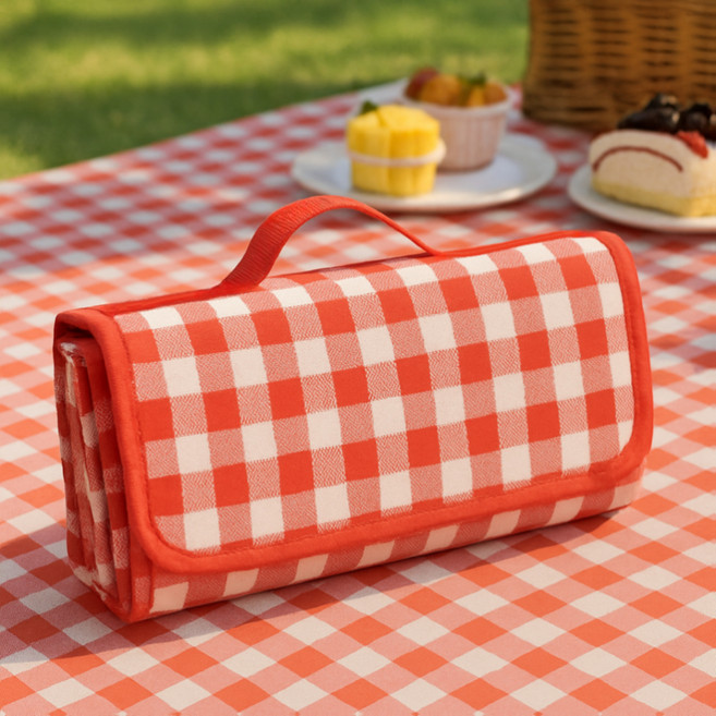 슴스다 휴대용 접이식 피크닉 돗자리, 레드