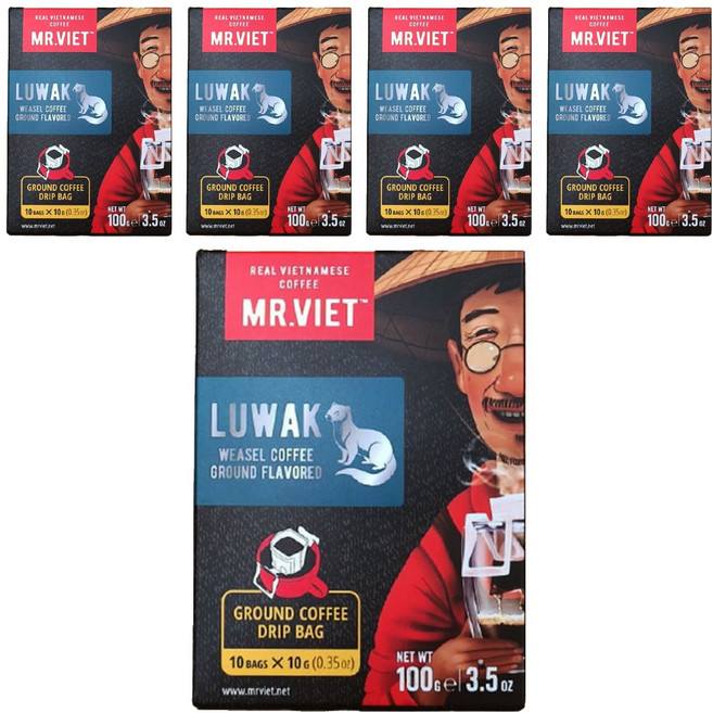 미스터비엣 루왁 분쇄원두 드립백 커피, 10g, 10개입, 5개