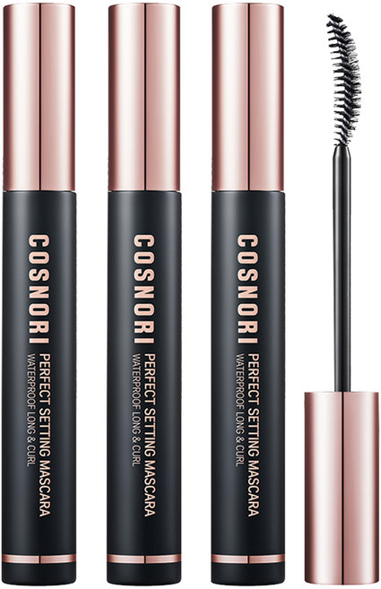 COSNORI 完美定型防水纖長捲翹睫毛膏 7ml, 01黑色, 3個