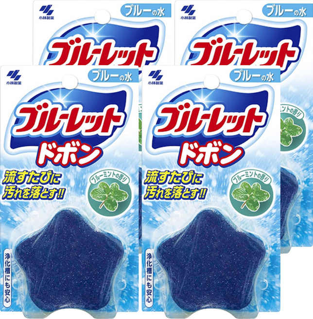 KOBAYASHI 小林製藥 BLUELET 星星馬桶球 藍色薄荷, 60g, 4個