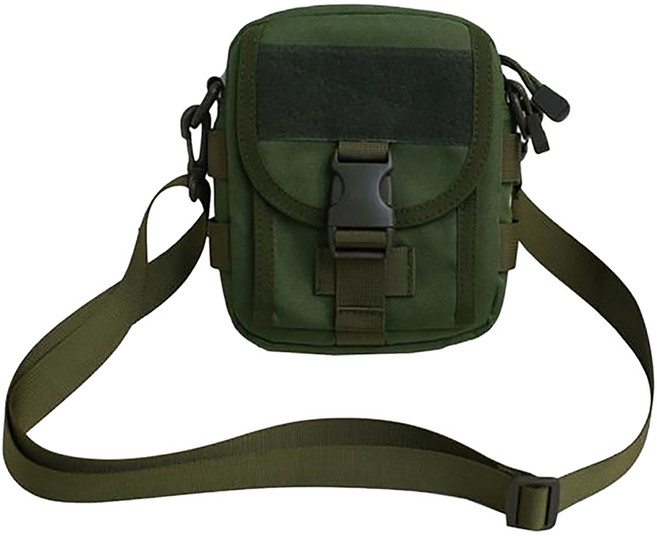 E.City 復古風防潑水運動休閒三用騎行手機挎包 牛津布材質 重量約170g, 綠色, 1個