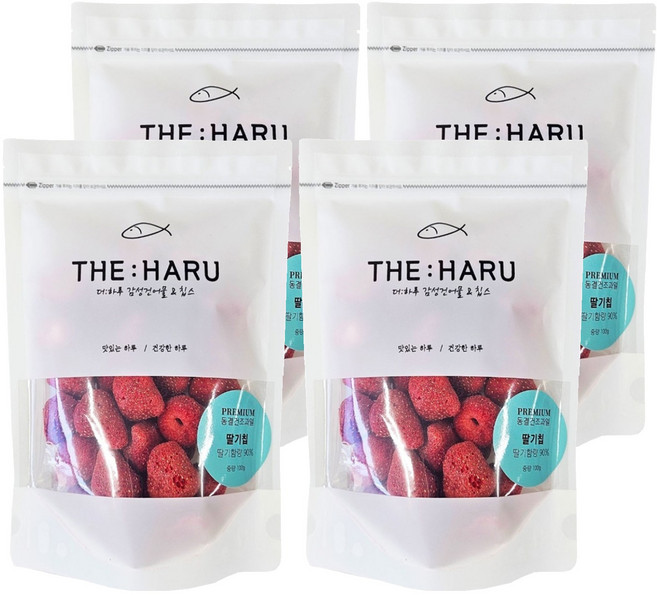 THEHARU 동결건조과일 딸기칩, 100g, 4개