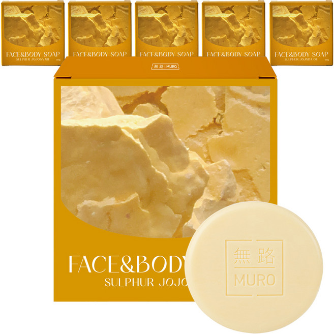 MURO 無路 硫磺荷荷巴油五穀香皂, 75g, 6入