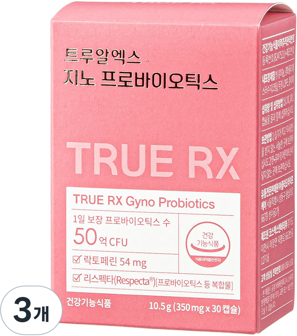 트루알엑스 지노 프로바이오틱스 리스펙타 질 유산균 10.5g, 30정, 3개