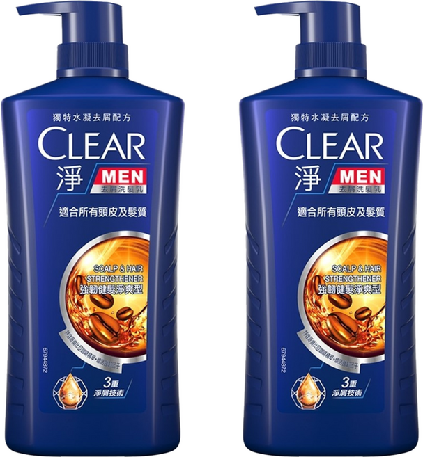 CLEAR 淨 男士去屑洗髮乳 強韌健髮淨爽型, 750g, 2瓶