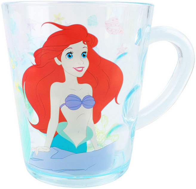 Oasis Park 歐適園 THE LITTLE MERMAID 小美人魚 迪士尼 兒童學習水杯 透明手把杯子 260ml 牛奶杯 水晶杯 愛莉兒 1個