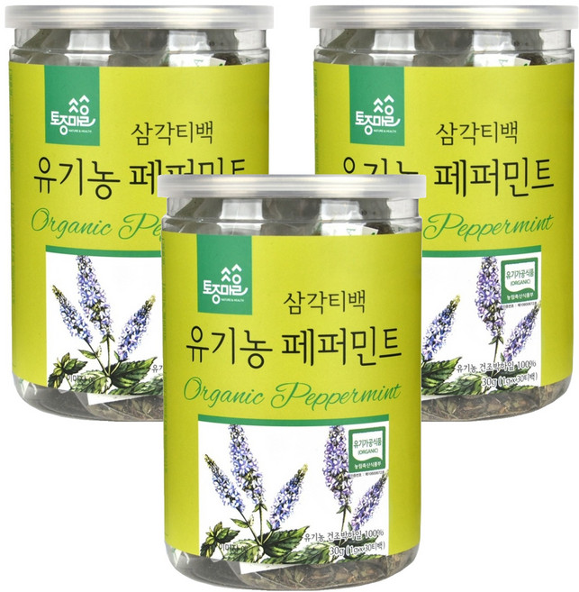 토종마을 유기농 페퍼민트 허브차, 1g, 30개입, 3개
