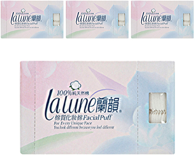 lalune 蘭韻 棉質化妝棉, 100片, 4盒