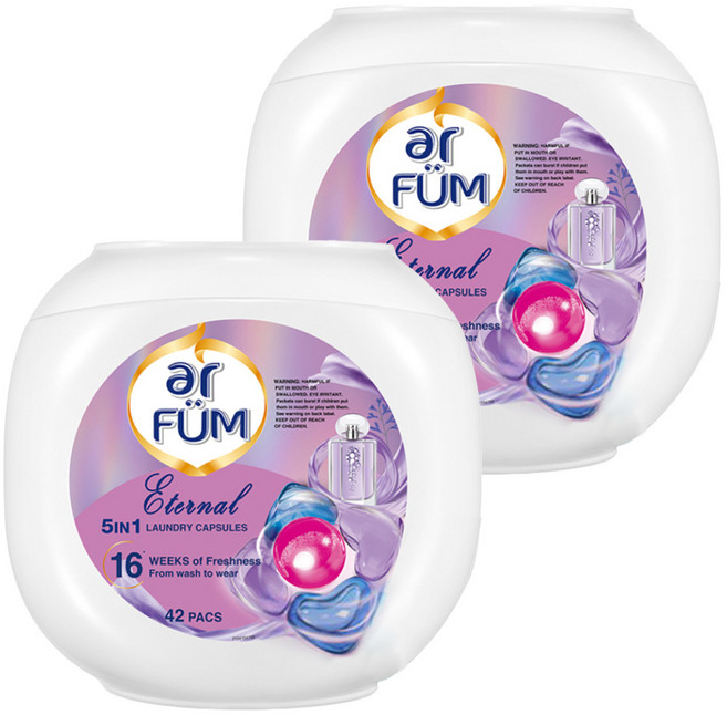 아로퓸 5in1 캡슐세제 퓨어블라썸, 42개입, 2개