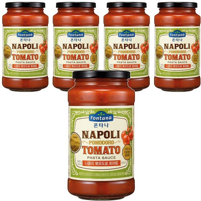 폰타나 나폴리 뽀모도로 토마토 파스타소스, 600g, 5개