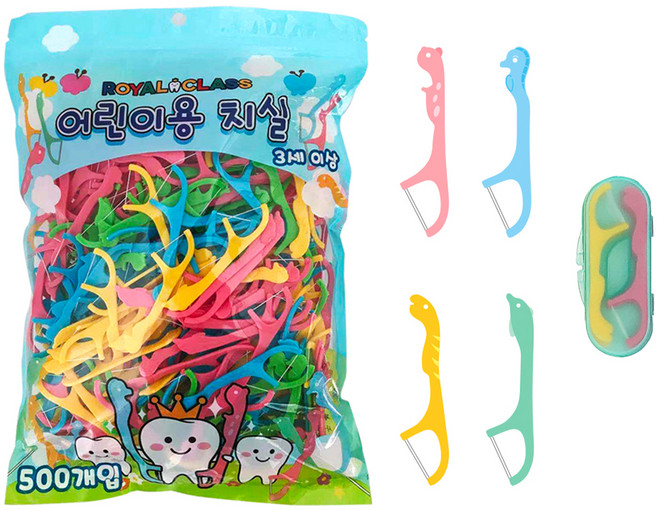 로얄클라쓰 어린이 일회용 치실 + 케이스 세트, 7cm, 510개입, 1세트