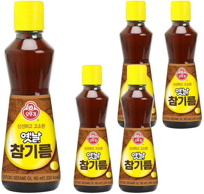 오뚜기옛날 참기름, 160ml, 5개