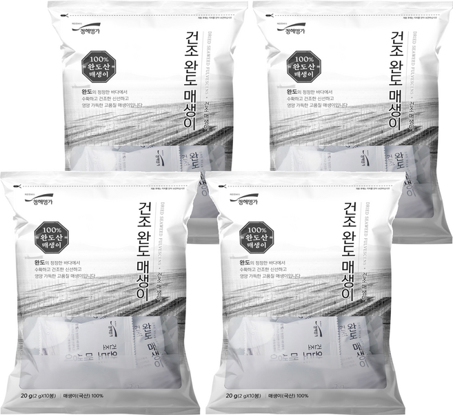 마켓밀러 건조 완도 매생이, 20g, 4개
