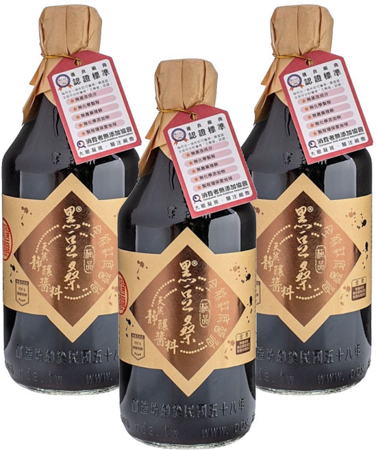 黑豆桑 天然極品全能缸底醬油, 550ml, 3瓶