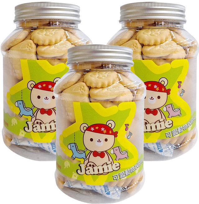 恩澤食品 可愛動物餅乾, 150g, 3罐