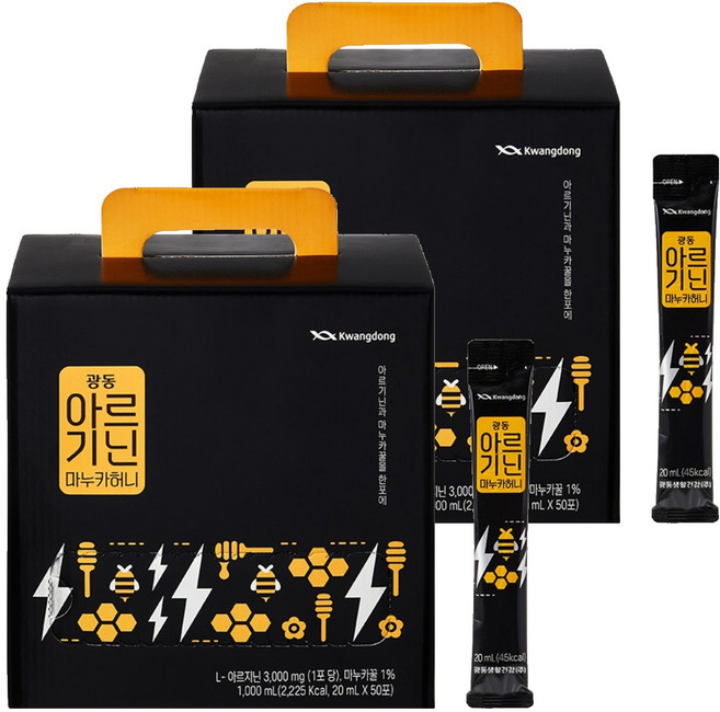 광동 아르기닌 마누카허니스틱, 50회분, 2개