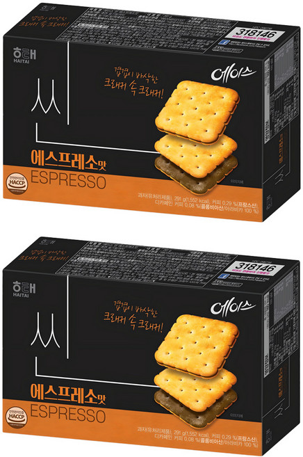 해태제과 에이스 씬 에스프레소맛, 291g, 2개