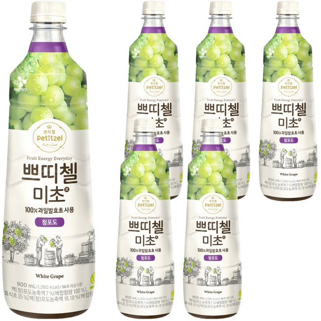 쁘띠첼 미초 청포도, 900ml, 6개