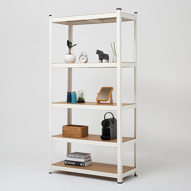 코멧 심플앤라이트 철제 앵글 선반 5단, 화이트