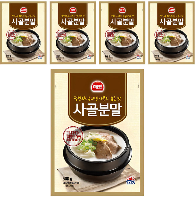 해표 사골분말, 500g, 5개