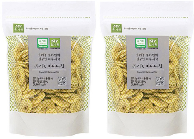 유가원 유기농 바나나칩, 230g, 2개