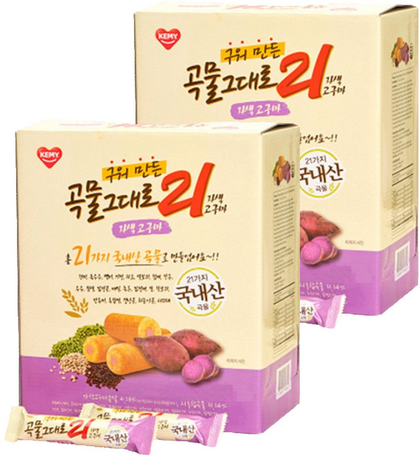 Gokmulgeudaero21 21種穀物夾心捲 紫薯風味, 1kg, 2盒