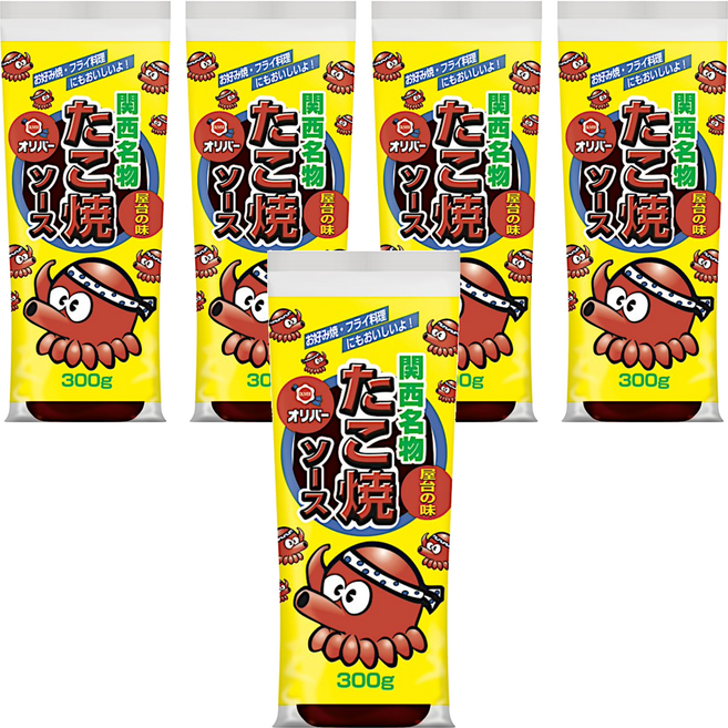 올리버 간사이 명물 타코야끼 소스, 300g, 5개