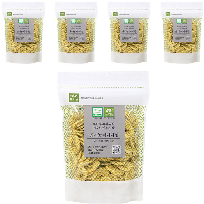 유가원 유기농 바나나칩, 230g, 5개