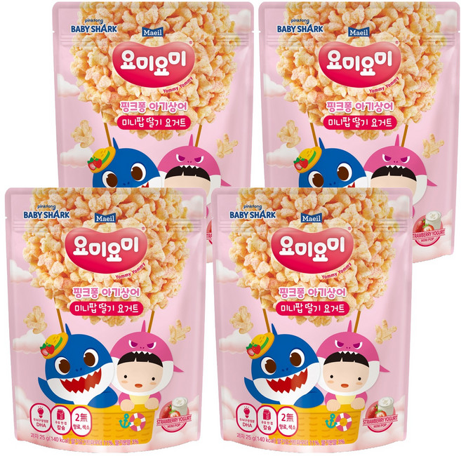 요미요미 미니팝, 25g, 4개, 딸기요거트