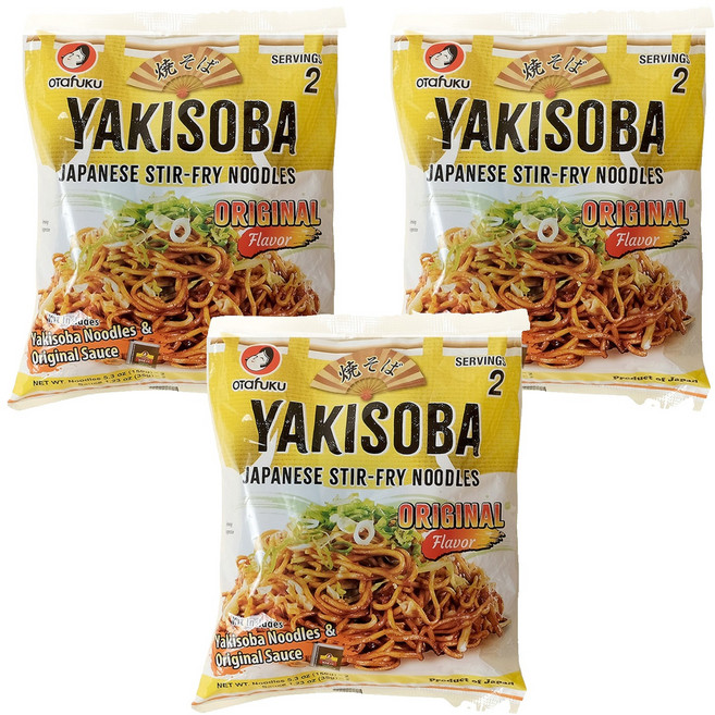 오타후쿠 야끼소바 오리지널 맛 2인분, 370g, 3개