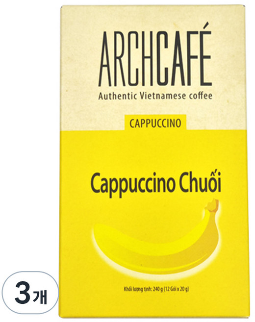 아치카페 바나나 카푸치노 커피믹스, 20g, 12개입, 3개