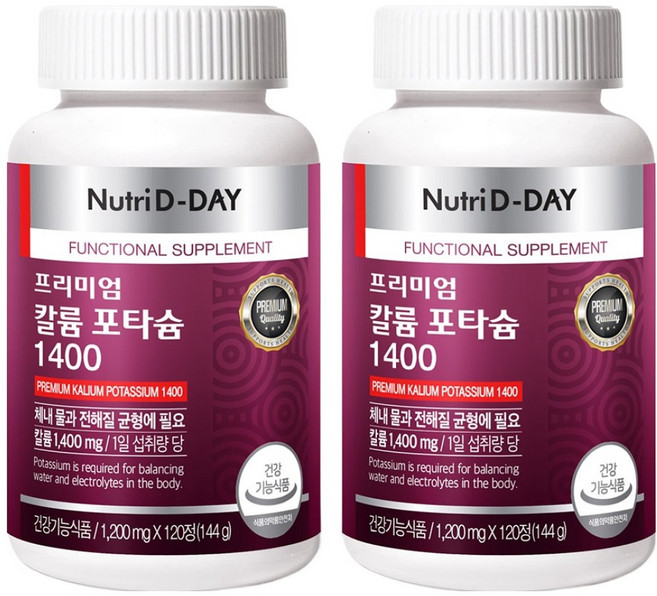 뉴트리디데이 프리미엄 칼륨 포타슘 1400, 120정, 2개