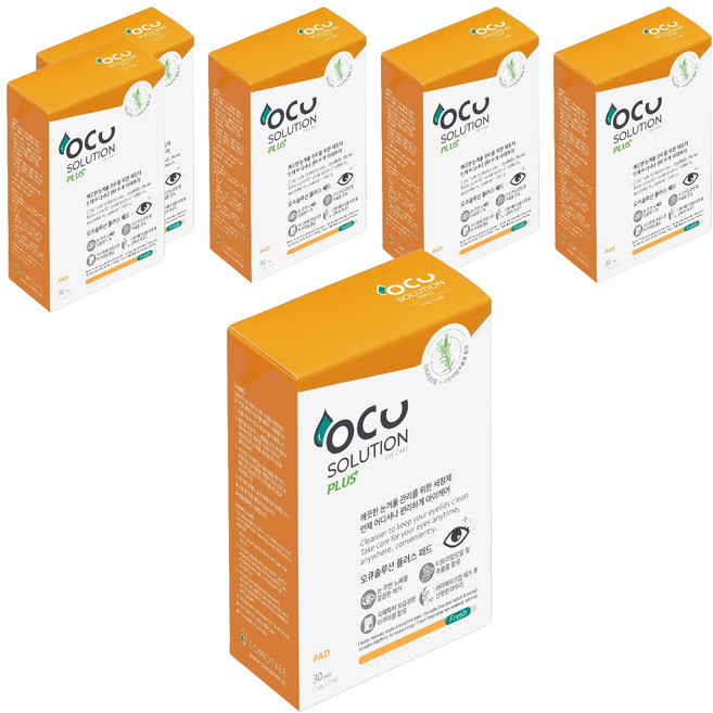 오큐솔루션 꼬모트리 플러스 패드 눈꺼풀 세정제 30p, 혼합색상, 6개