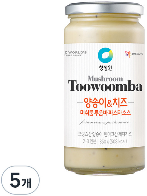청정원 머쉬룸투움바 파스타소스, 350g, 5개