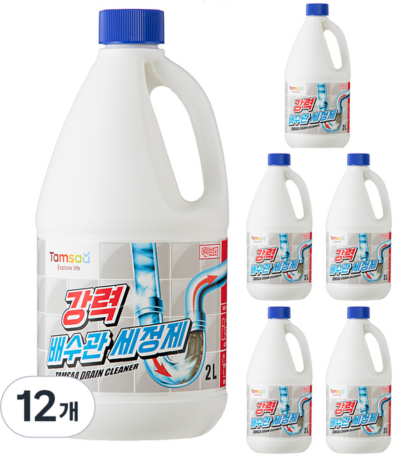 탐사 강력 배수관 세정제, 2L, 12개