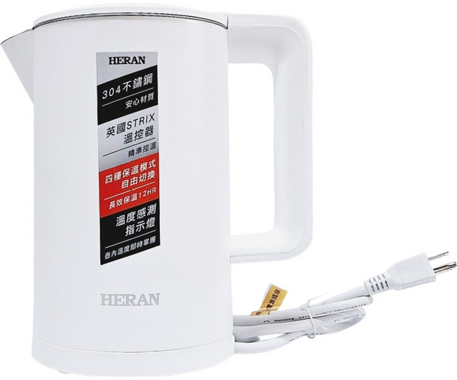 HERAN 禾聯 智慧溫控快煮壺 1.7L, HEK-17GL010, 1個