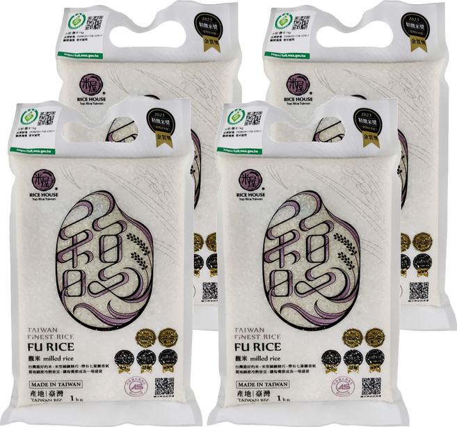 RICE HOUSE 米屋 馥米, 1kg, 4袋, CNS 一等