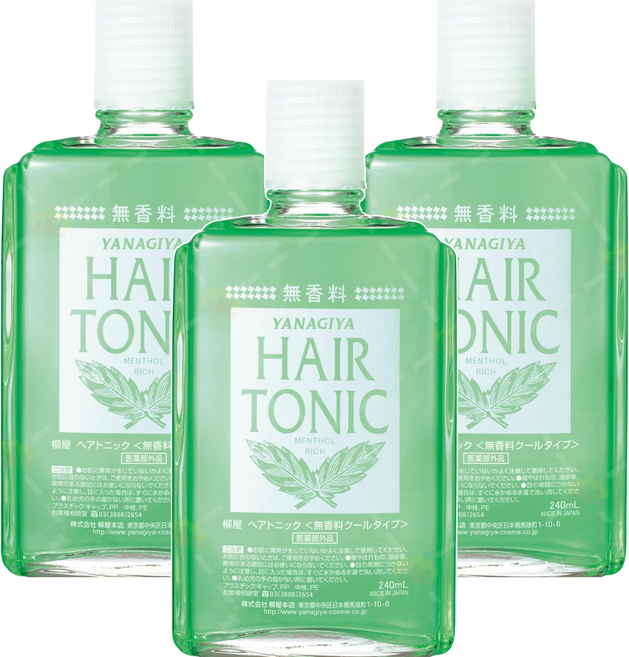 YANAGIYA 柳屋 頭皮髮根營養液 清涼型 無香味, 240ml, 3個