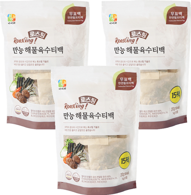 석하 로스팅 해물육수 티백 15p, 210g, 3개