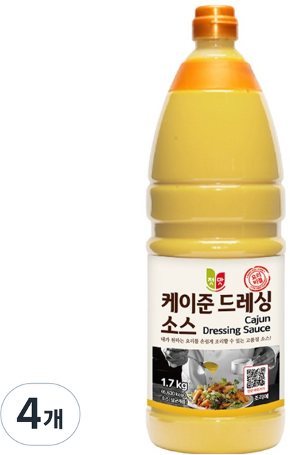 첫맛 케이준 드레싱 소스, 1.7kg, 4개