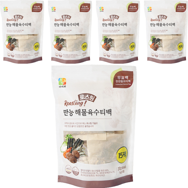 석하 로스팅 해물육수 티백 15p, 210g, 5개