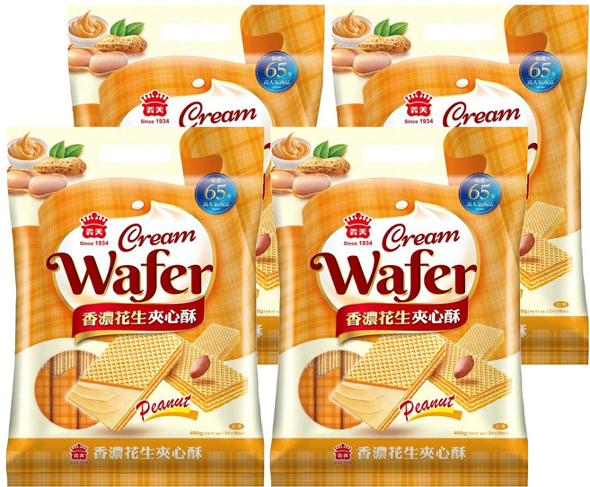 義美 香濃花生夾心酥, 400g, 4袋