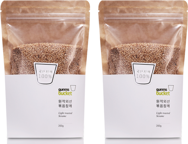 쿠엔즈버킷 원적외선 국산 볶음참깨, 200g, 2개