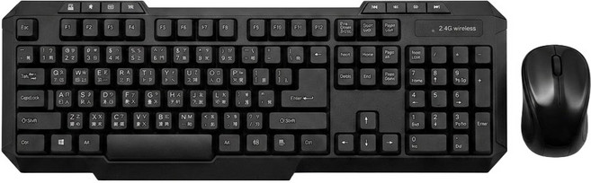 Kinyo 2.4GHz 無線鍵盤滑鼠組, NBM-555, 黑色, 一般型