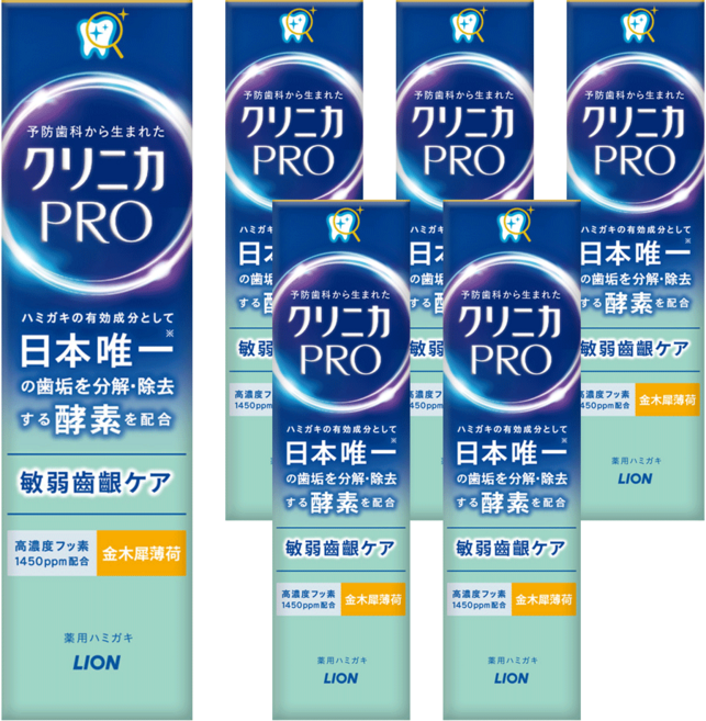 LION 獅王 固齒佳 台灣公司貨 PRO 酵素抗敏牙膏 金木犀薄荷, 95g, 1入, 6條
