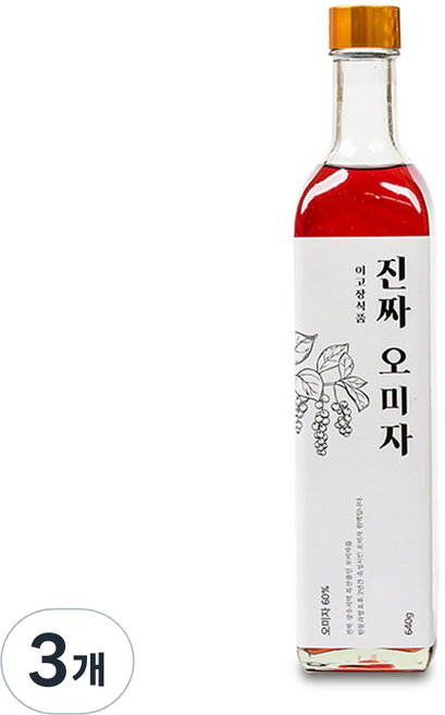 이고장식품 진짜 오미자, 3개, 640g