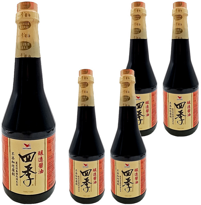 統一 四季 釀造醬油, 870ml, 5瓶