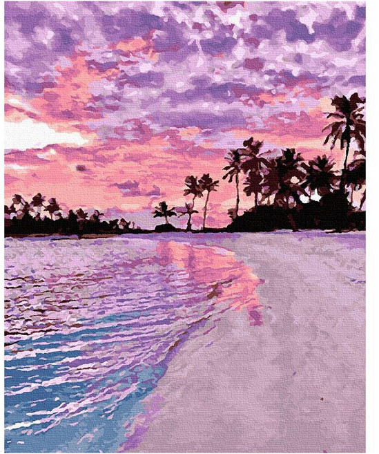 ARTJOY DIY數字油畫套組 美麗海灘 40x50cm, 美麗的海灘款, 1組