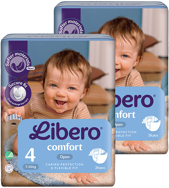 Libero 麗貝樂 嬰兒紙尿褲 Comfort 4號 7~14kg, 52個, 第4階段